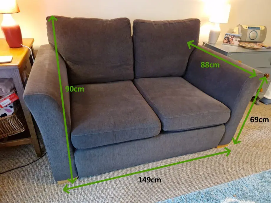Grey/black two seater sofa