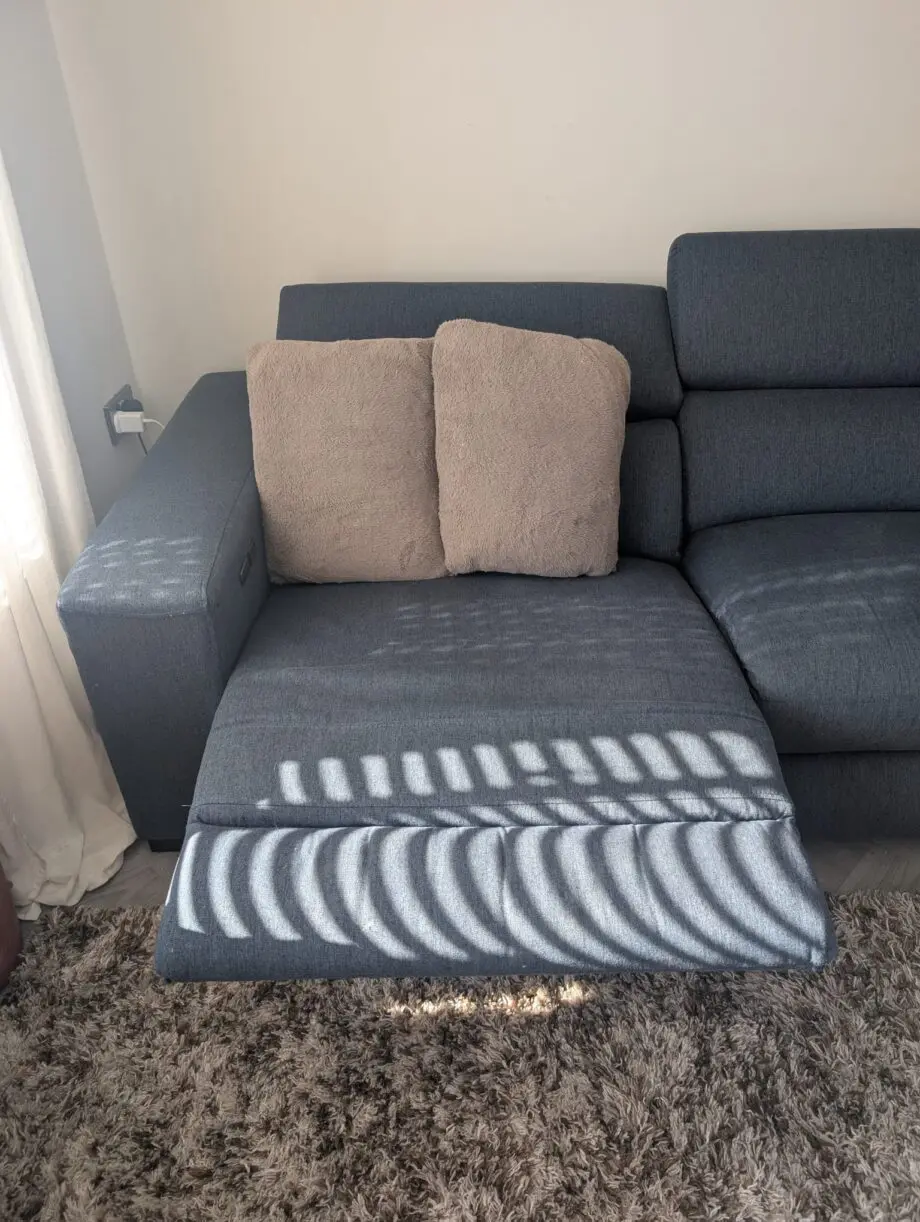 DFS Blue Corner Sofa Top Spec -Electric Recliner Drawers/Wireless Charging/Drink Holders/Storage/USB