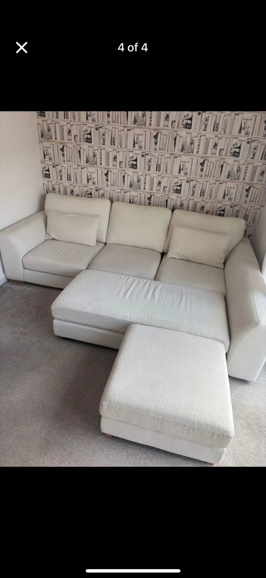 DFS Calix Ivory Right hand facing large chaise end sofa
