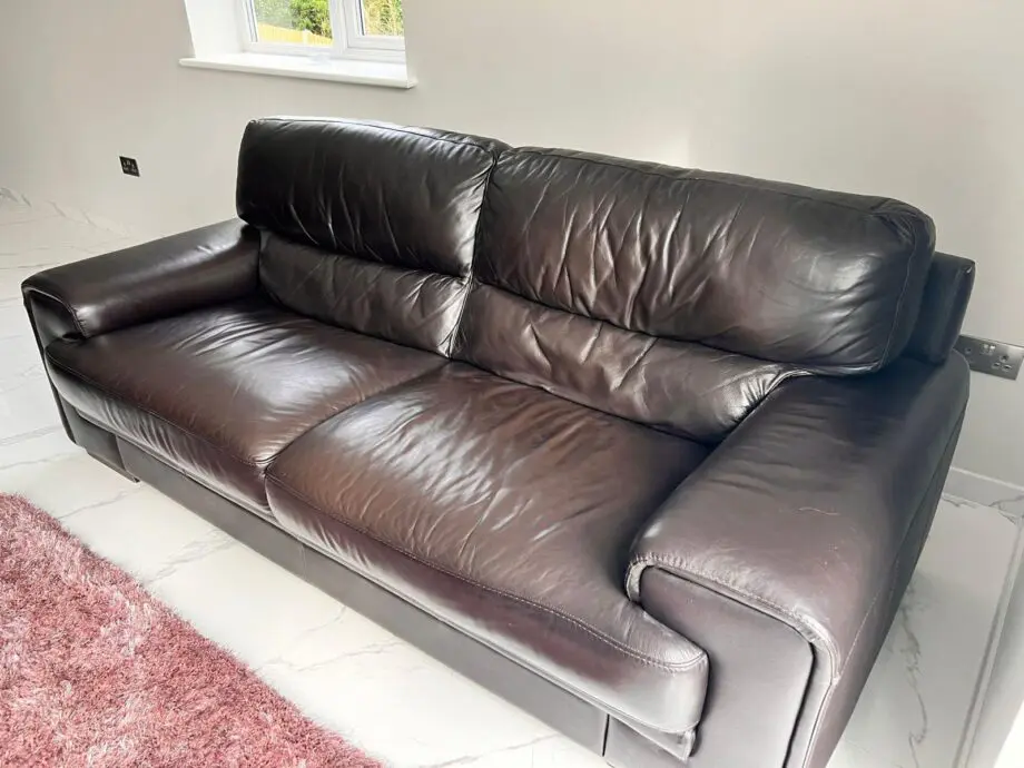 DFS complete leather sofa set with rug