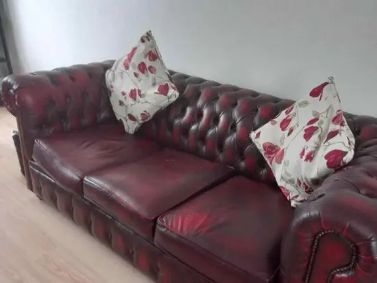 Oxblood chesterfield sofa set