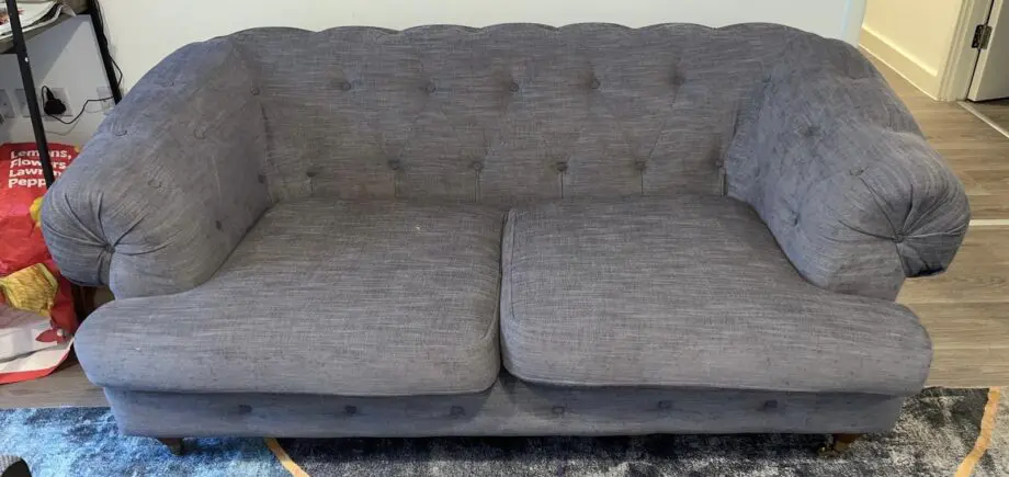 Grey linen blend sofa and armchair