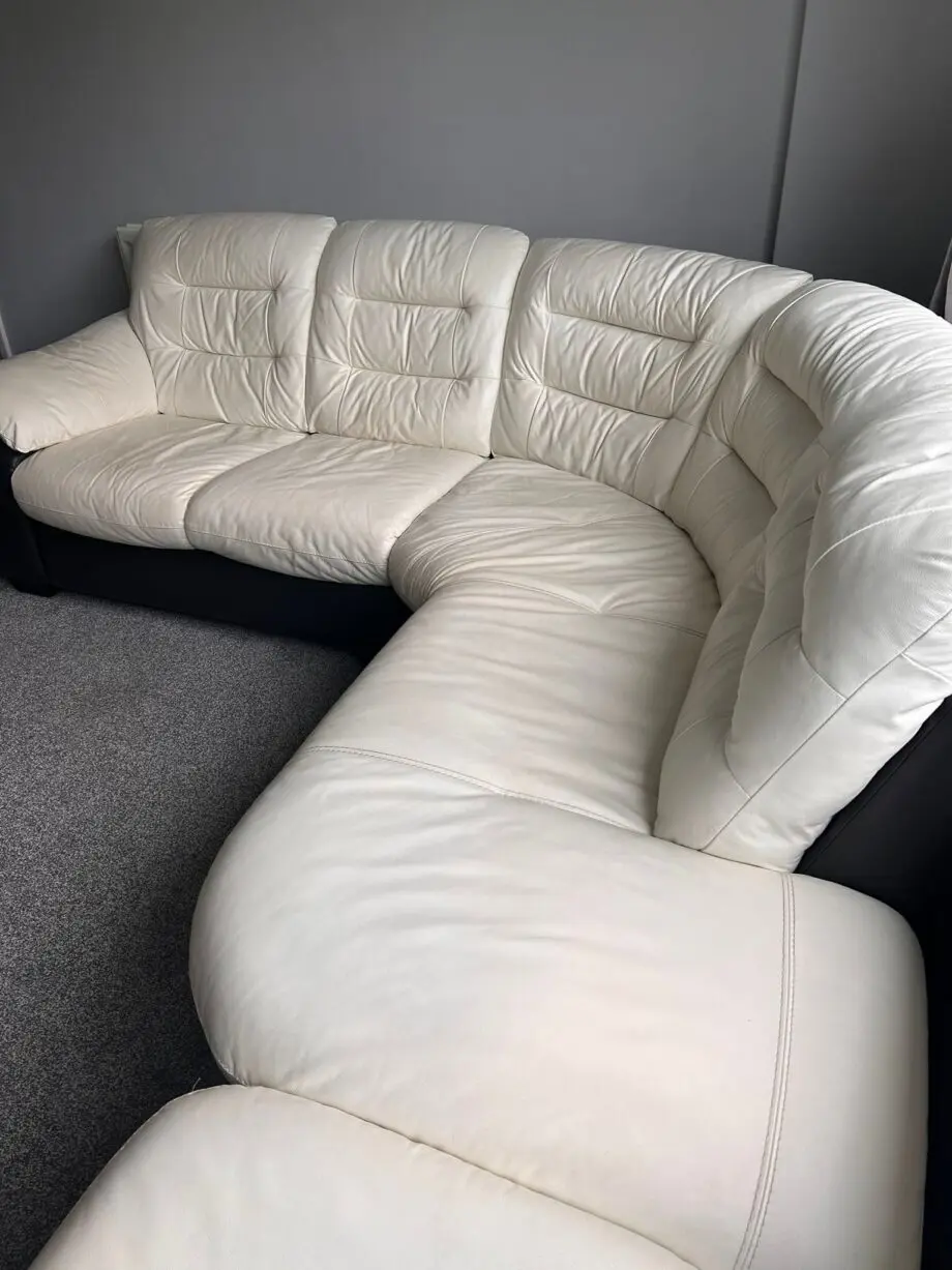 Corner sofa with chair and foot stool