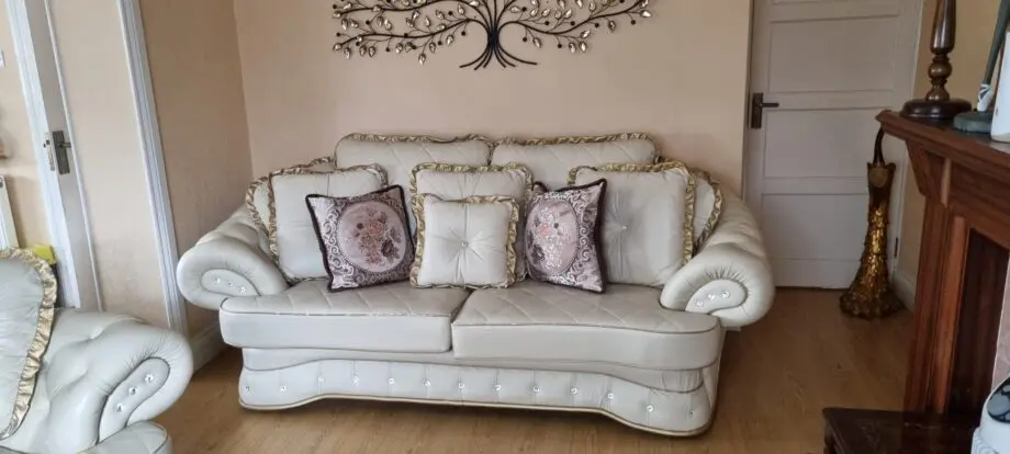 Cream Sofa set with cushions