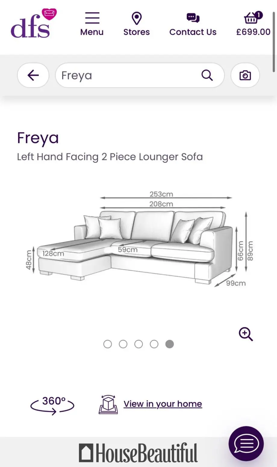 DFS Freya Lounger Sofa