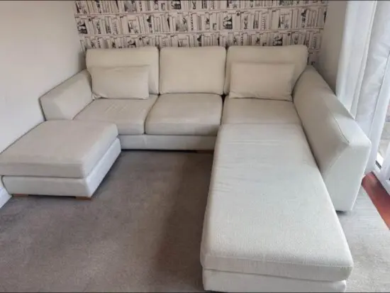 DFS Calix Ivory Right hand facing large chaise end sofa