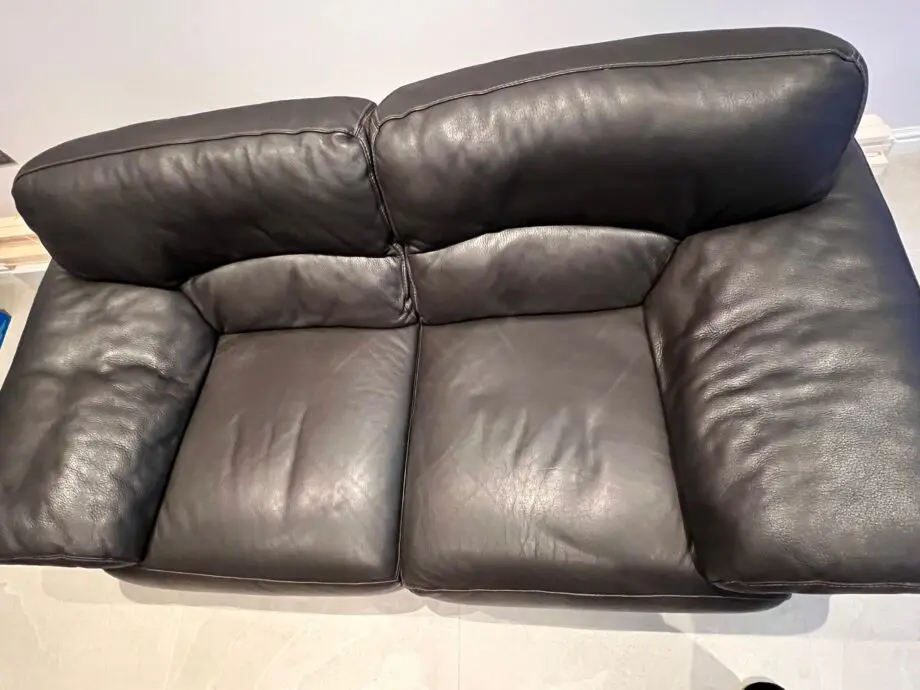 Roche Bobois, leather sofa, anthracite gray