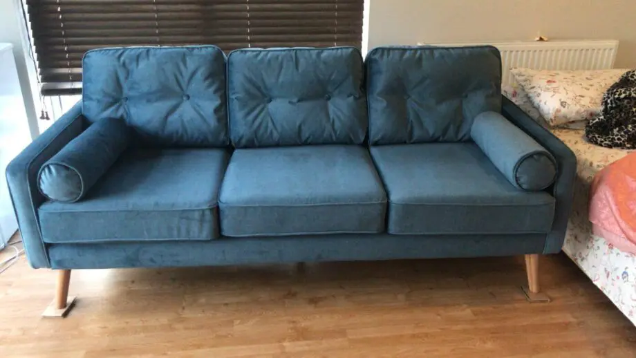 G Plan Vintage The Sixty Five Large 3 Seater Sofa, Ash Leg, Deluxe Scuba Velvet