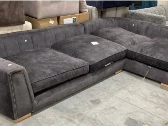 Like New 3 seater sofa and 1.5 charcoal velvet