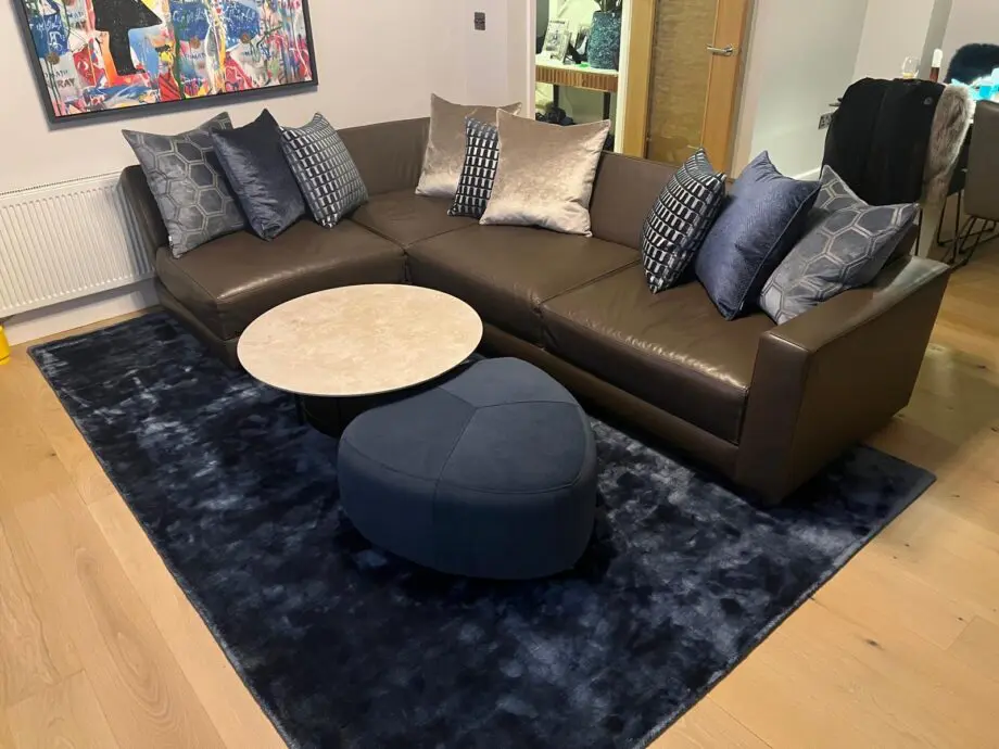 Modern Italian Leather corner Sofa brown