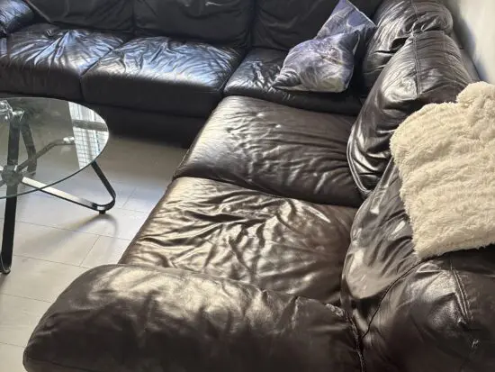 Brown corner sofa