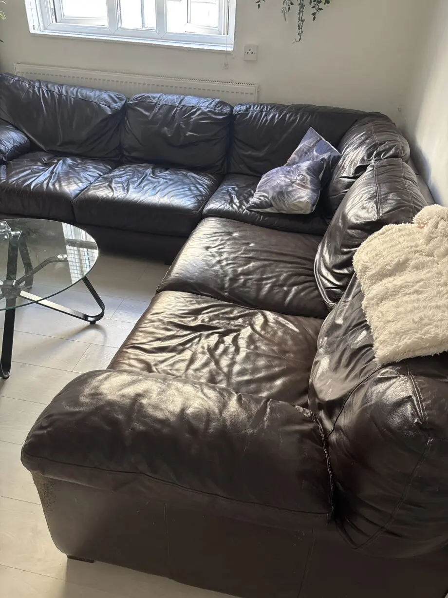 Brown corner sofa