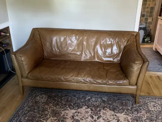Multiyork brown leather 3 seater sofa