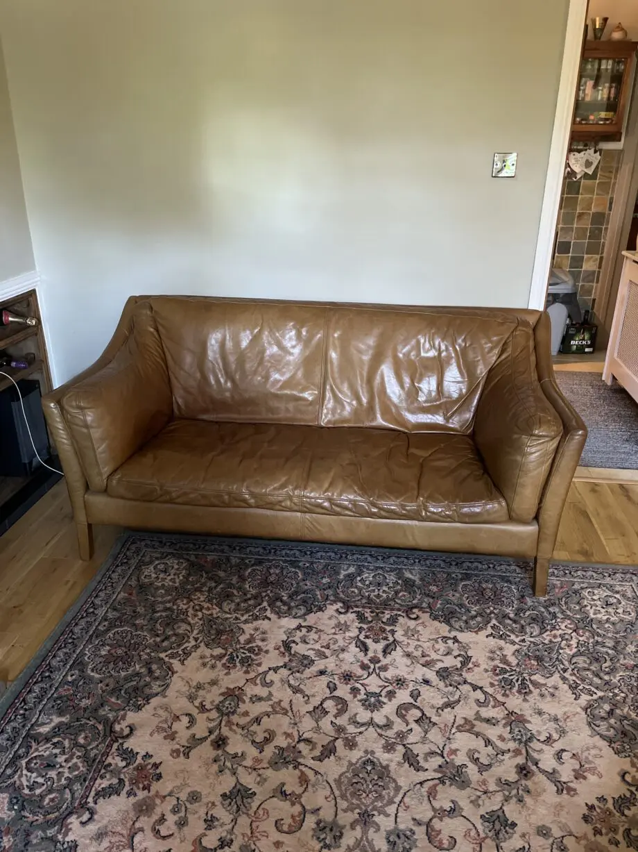 Multiyork brown leather 3 seater sofa