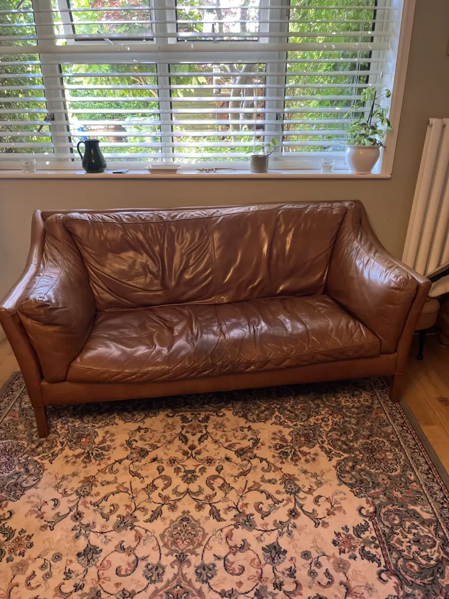 Multiyork brown leather 3 seater sofa