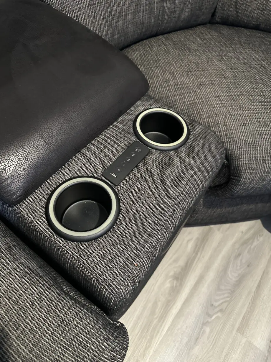 SCS LAZY BOY CORNER SOFA WITH RECLINER CHARCOAL