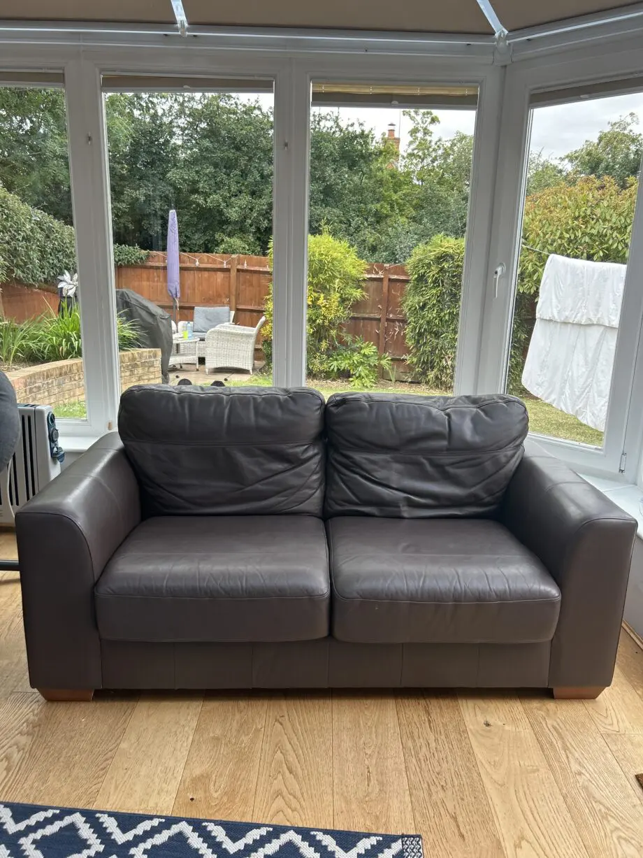 Next + Dark Brown - Leather 2 seater