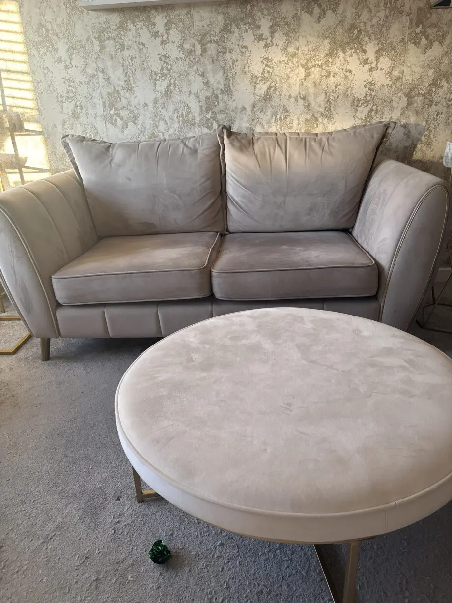 Sofology Gabrielle Plush Pebble Two Seater Sofa and Love