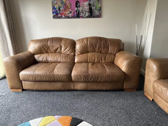 DFS brown 3 seater and 2 seater sofa set