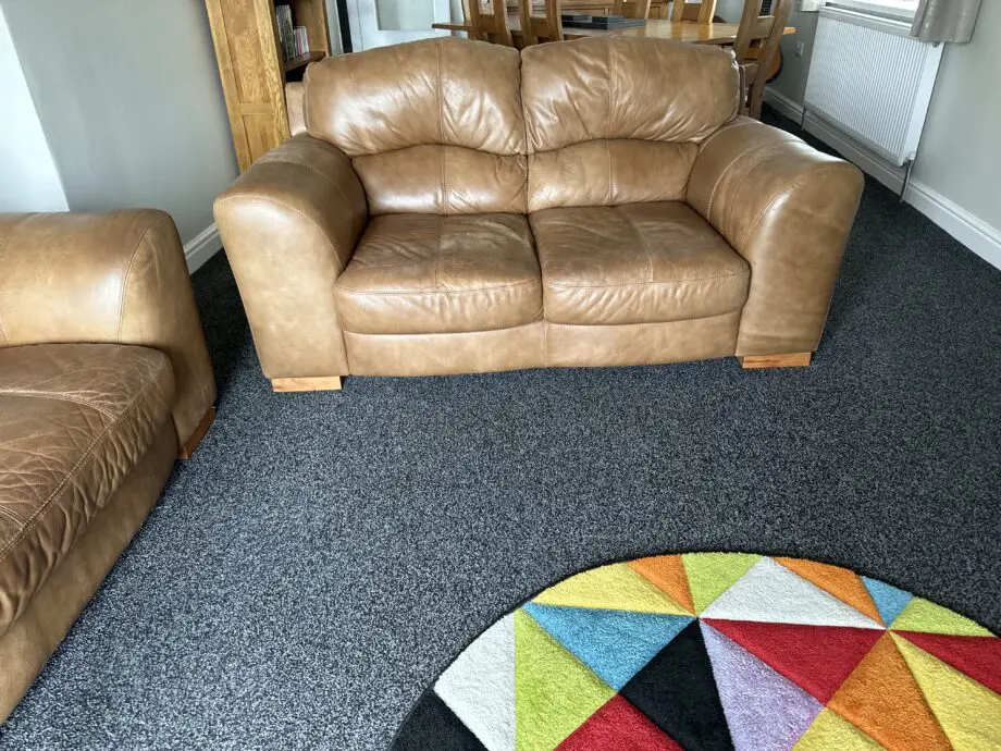 DFS brown 3 seater and 2 seater sofa set
