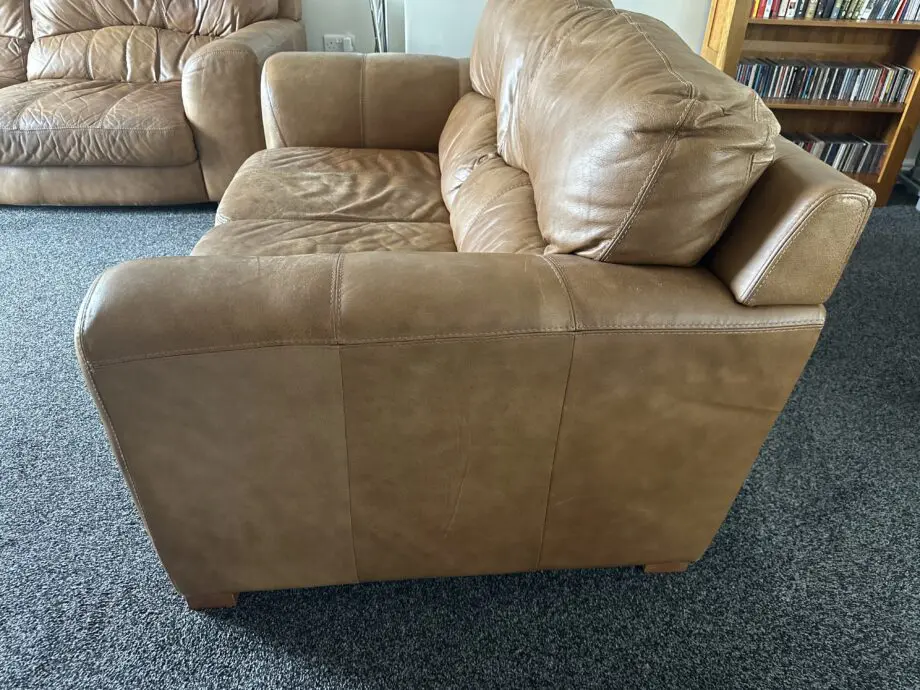 DFS brown 3 seater and 2 seater sofa set