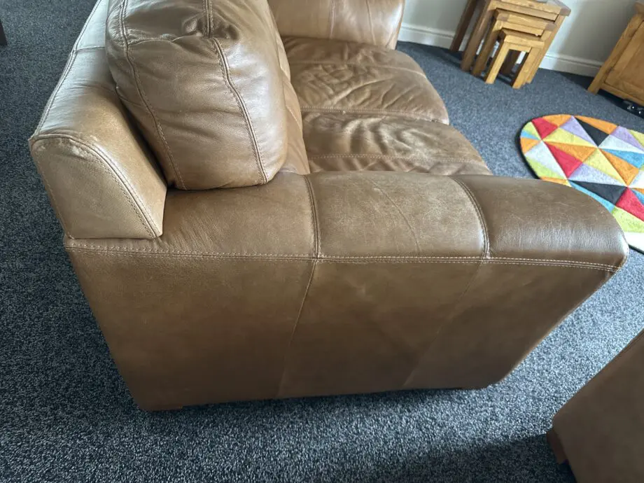 DFS brown 3 seater and 2 seater sofa set