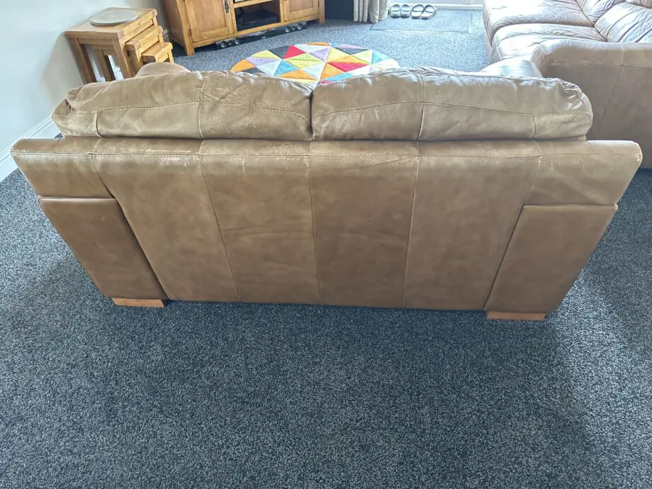 DFS brown 3 seater and 2 seater sofa set