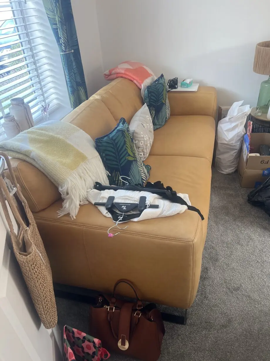 Mustard yellow 3 seater sofa x2 DFS