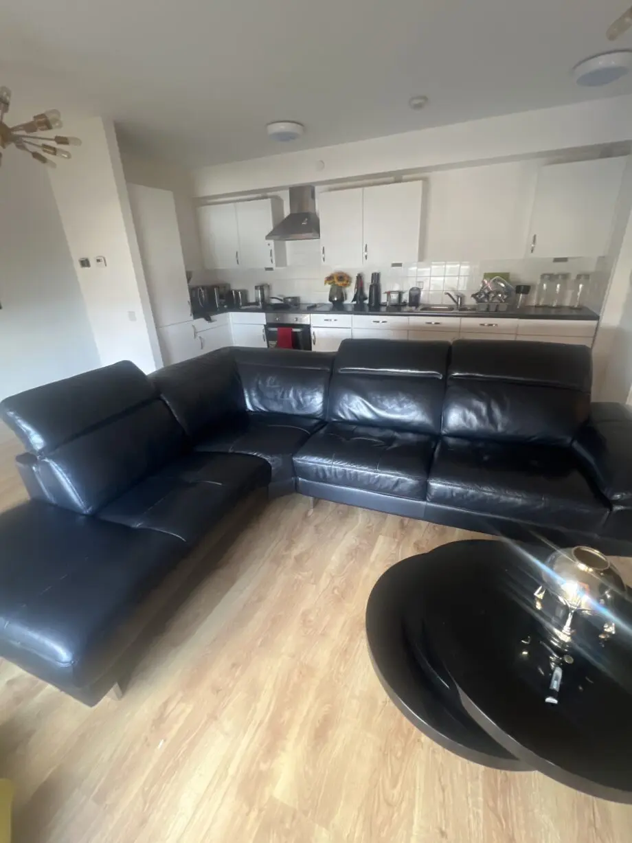DFS BLACK CORNER SOFA