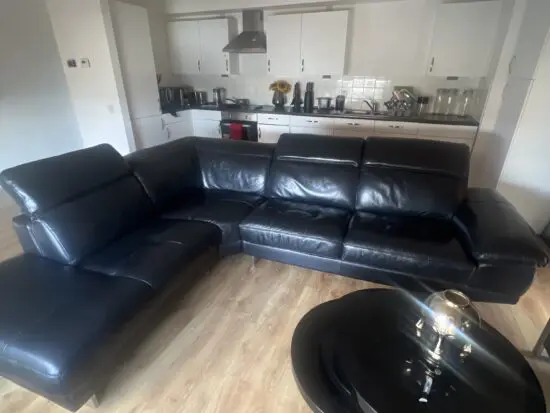 DFS BLACK CORNER SOFA