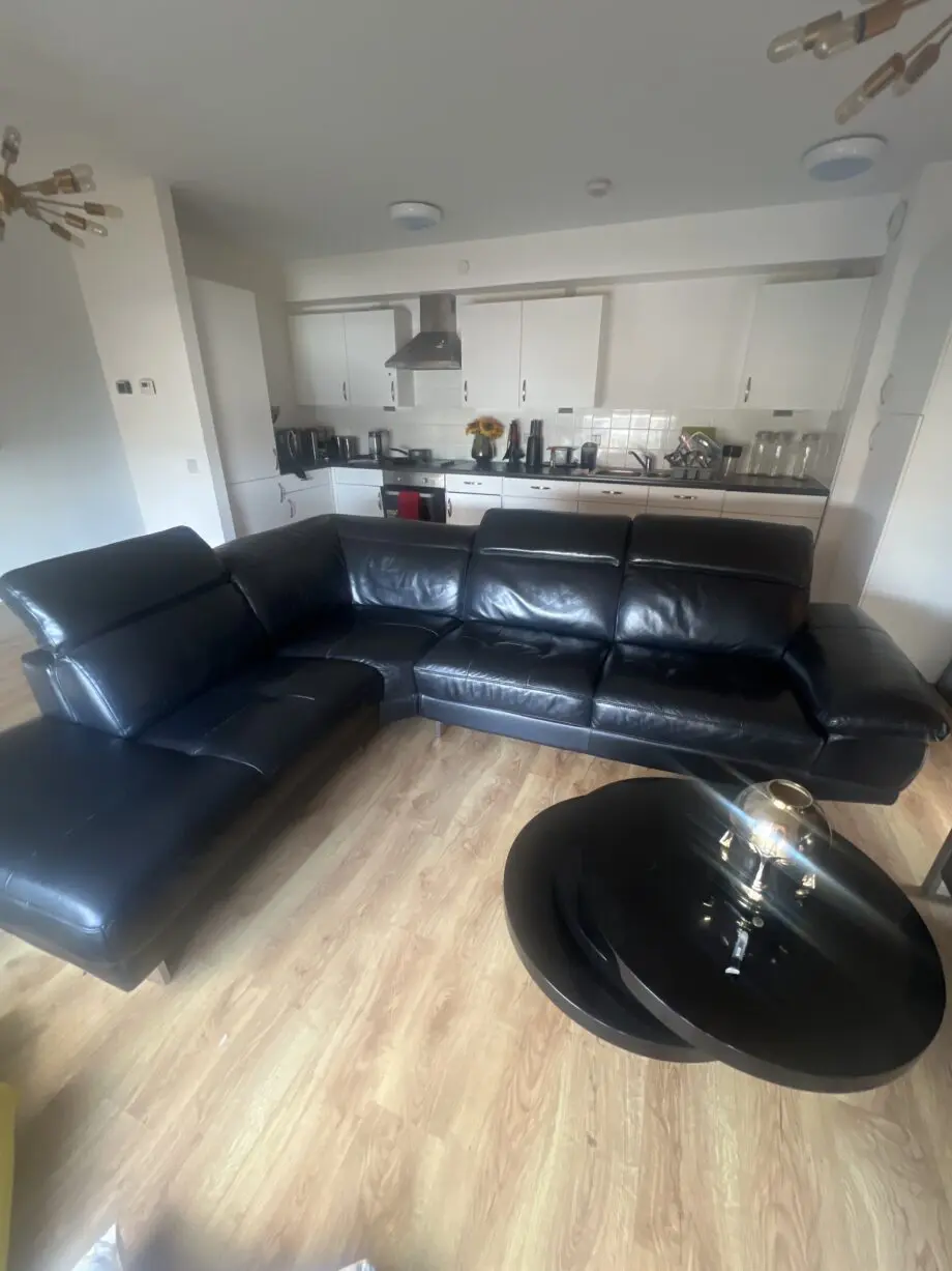DFS BLACK CORNER SOFA