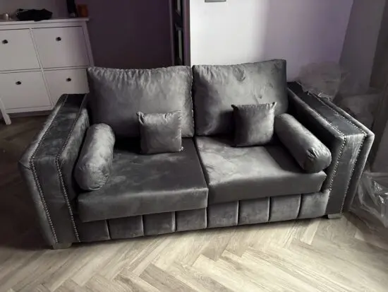 Layla grey high back sofa set (2 & 3 seater set)