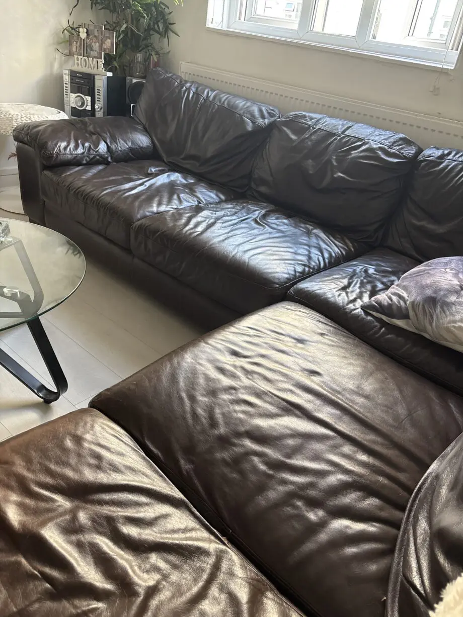 Brown corner sofa
