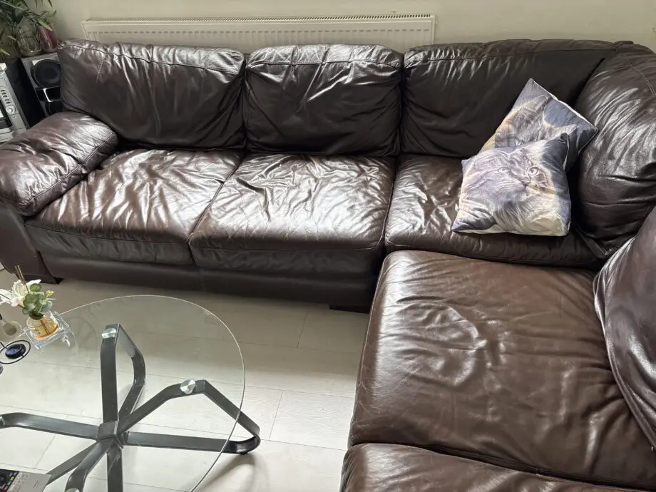 Brown corner sofa