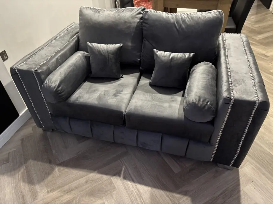 Layla grey high back sofa set (2 & 3 seater set)