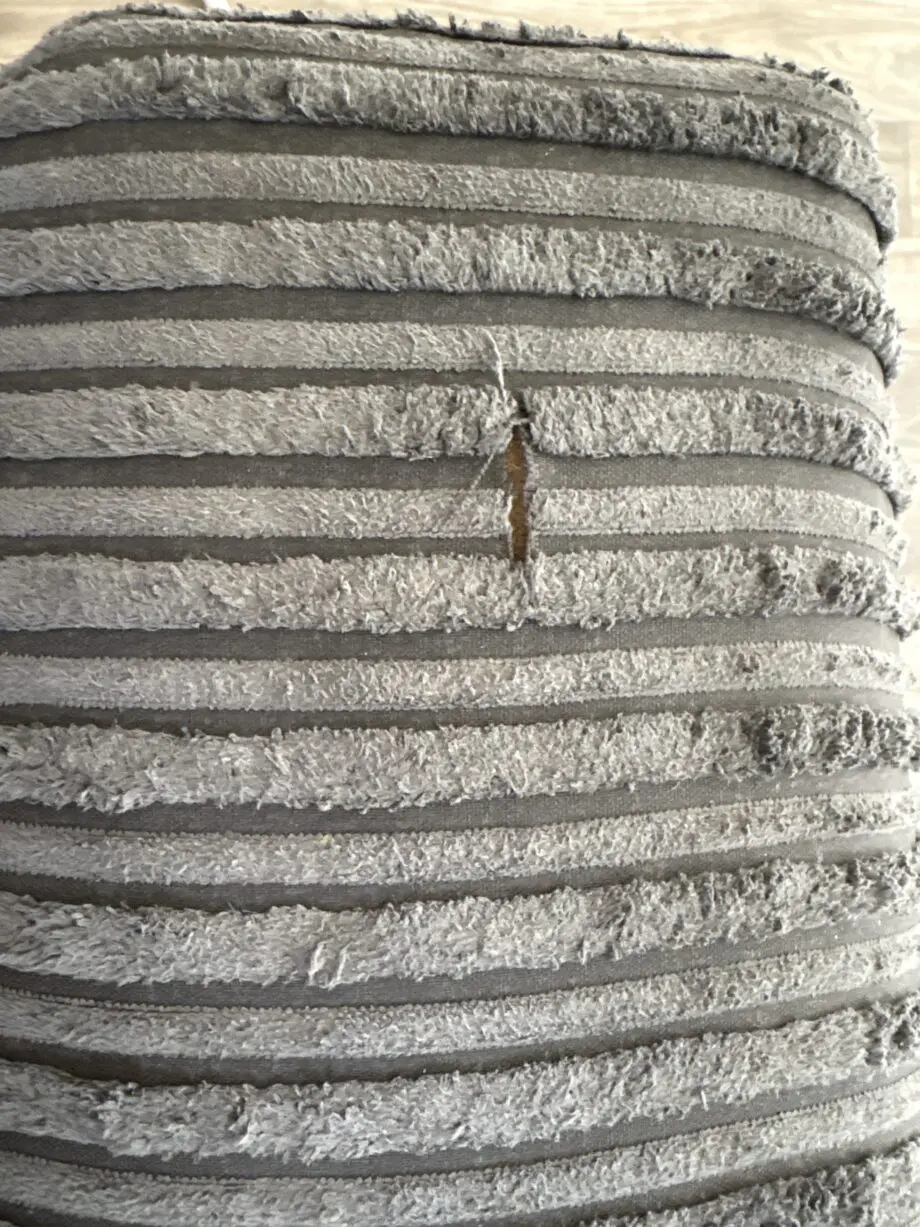 Grey Ribbed Effect Corner Sofa