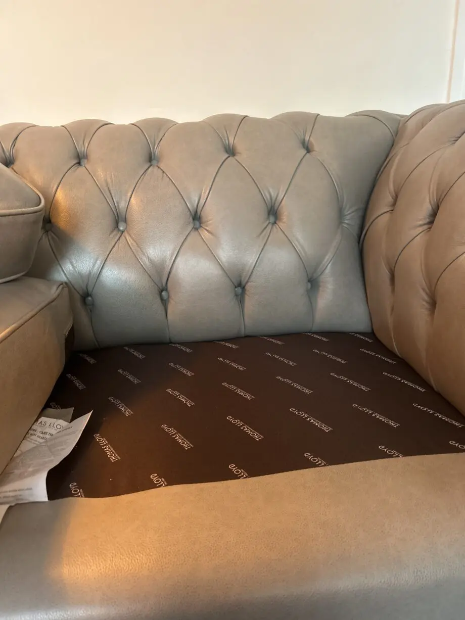 Thomas Lloyd Cambridge 2 seater bespoke leather (Milton fog)