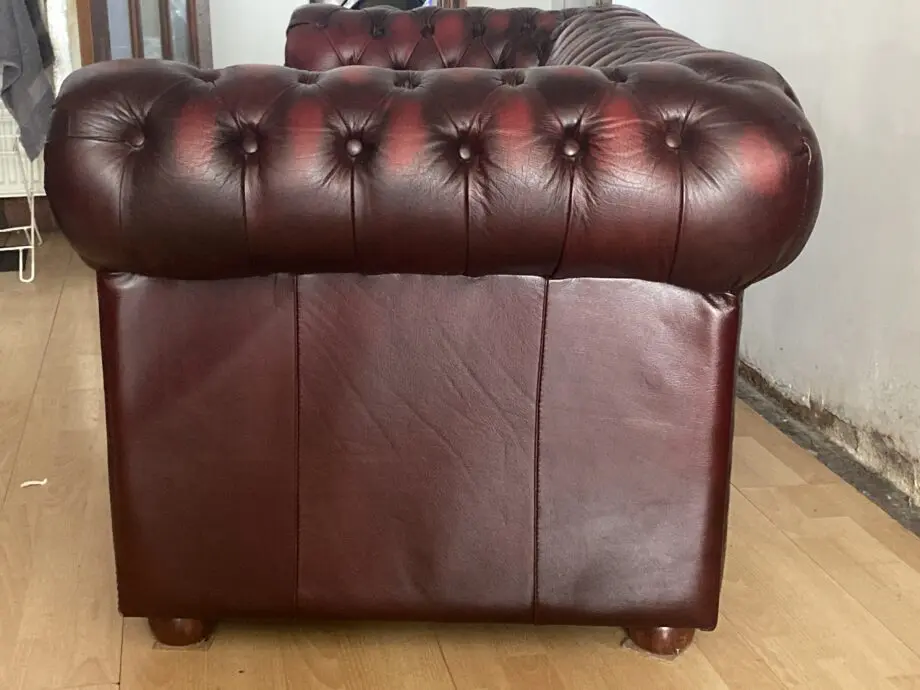 Oxblood chesterfield sofa set