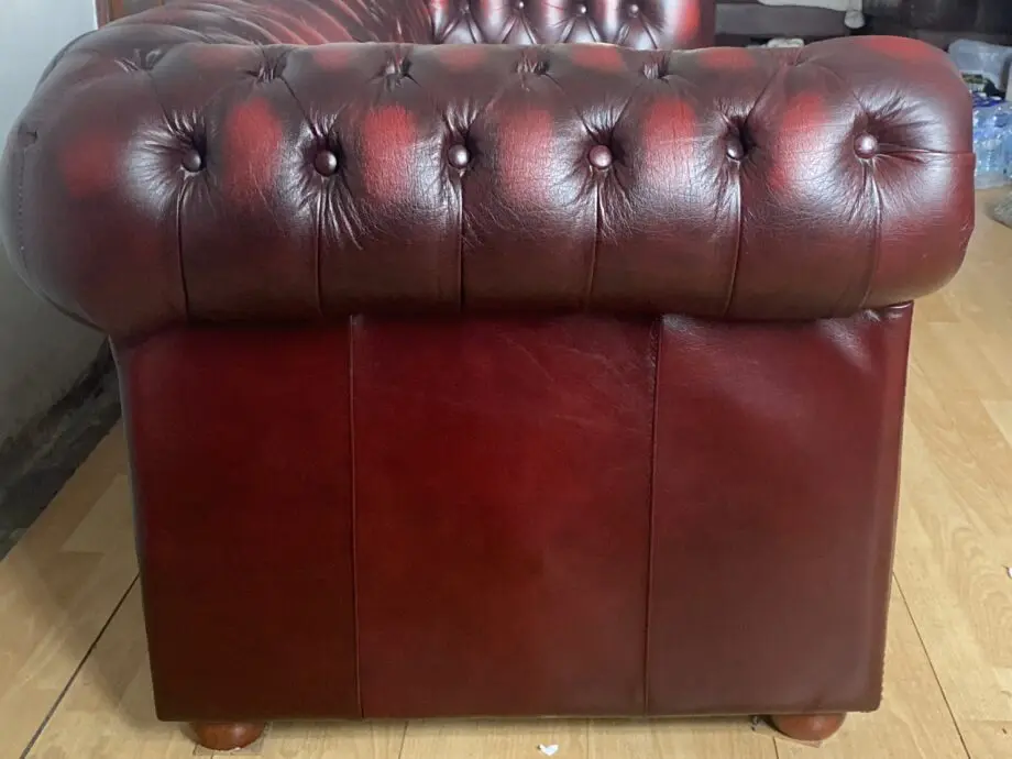 Oxblood chesterfield sofa set