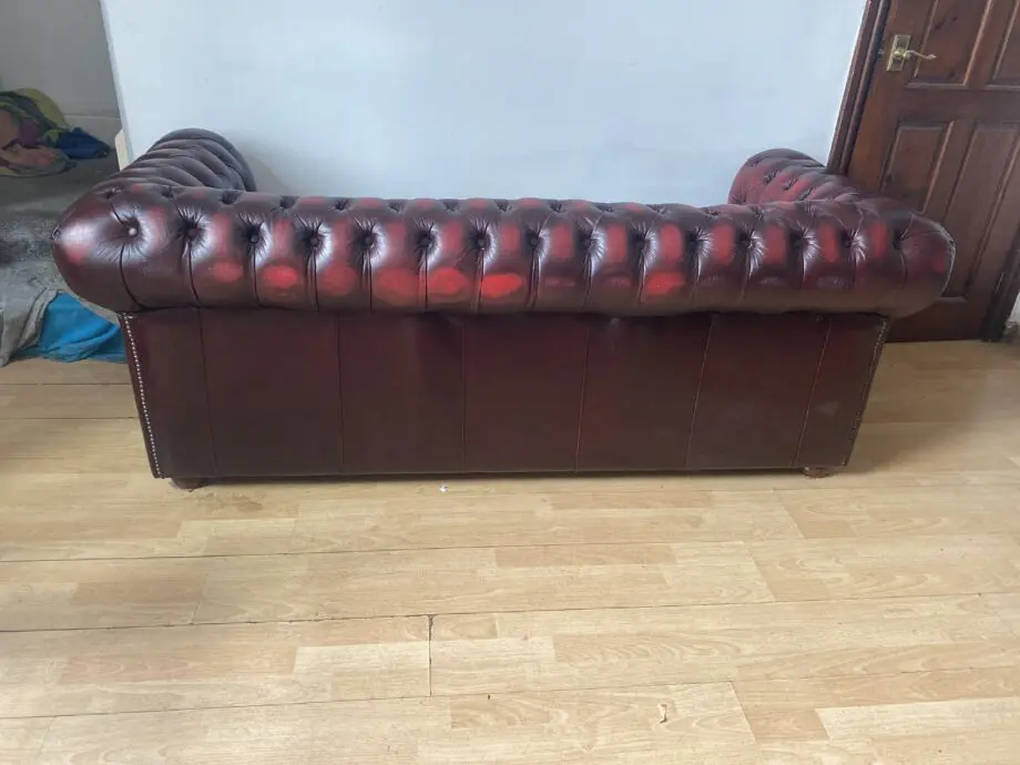 Oxblood chesterfield sofa set