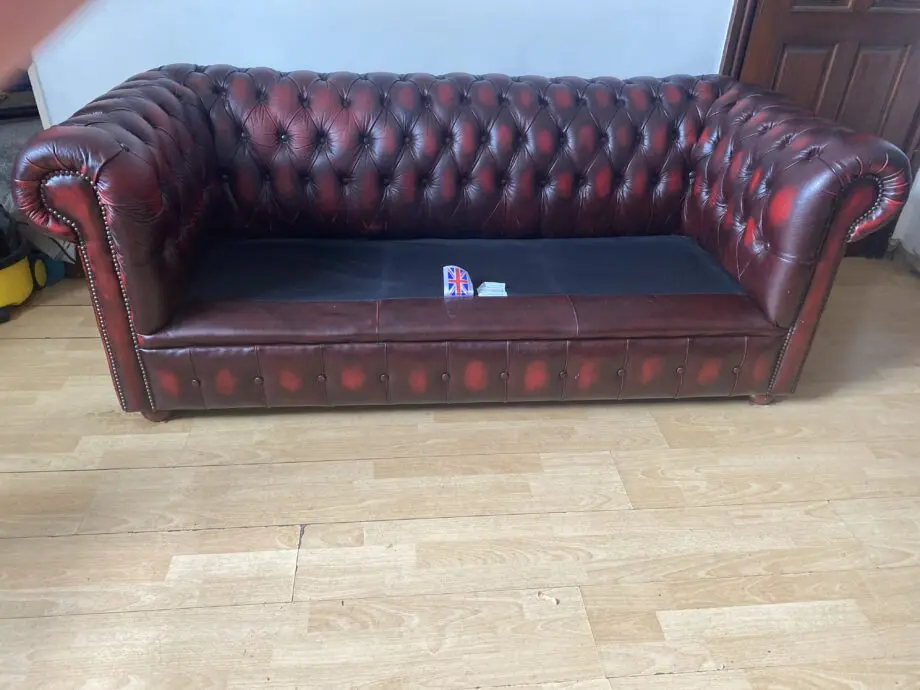 Oxblood chesterfield sofa set
