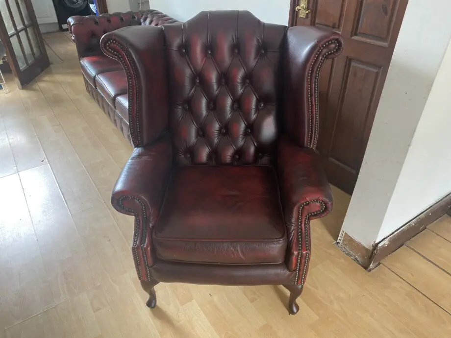 Oxblood chesterfield sofa set