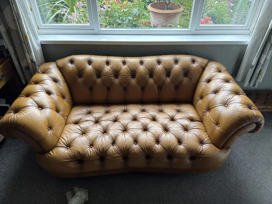 The vintage sofa company Oskar terras 3 seater leather chesterfield