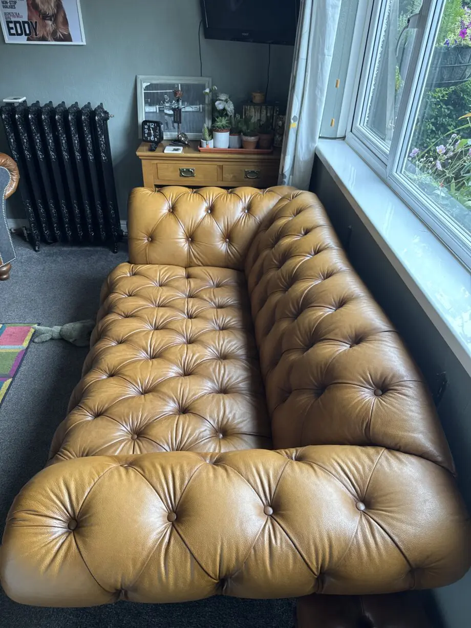 The vintage sofa company Oskar terras 3 seater leather chesterfield