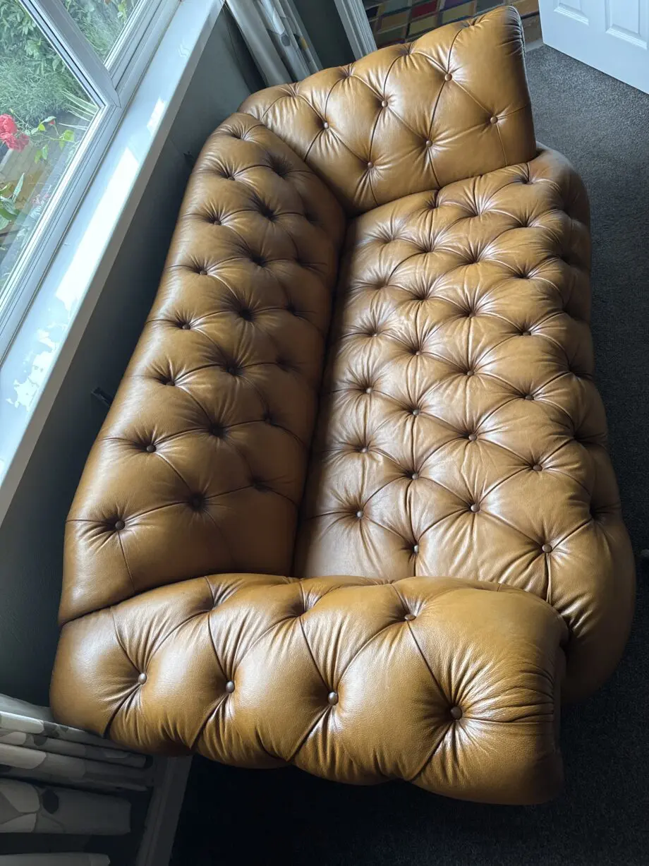 The vintage sofa company Oskar terras 3 seater leather chesterfield