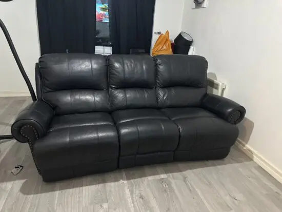 Sofology 3 seater manual black recliner sofa