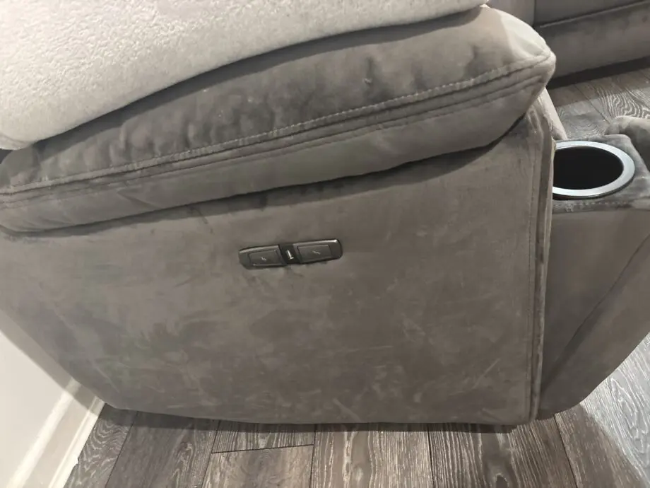 Grey corner cinema sofa with storage