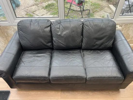 Forniture Village, Black in leather, 3 seater sofas