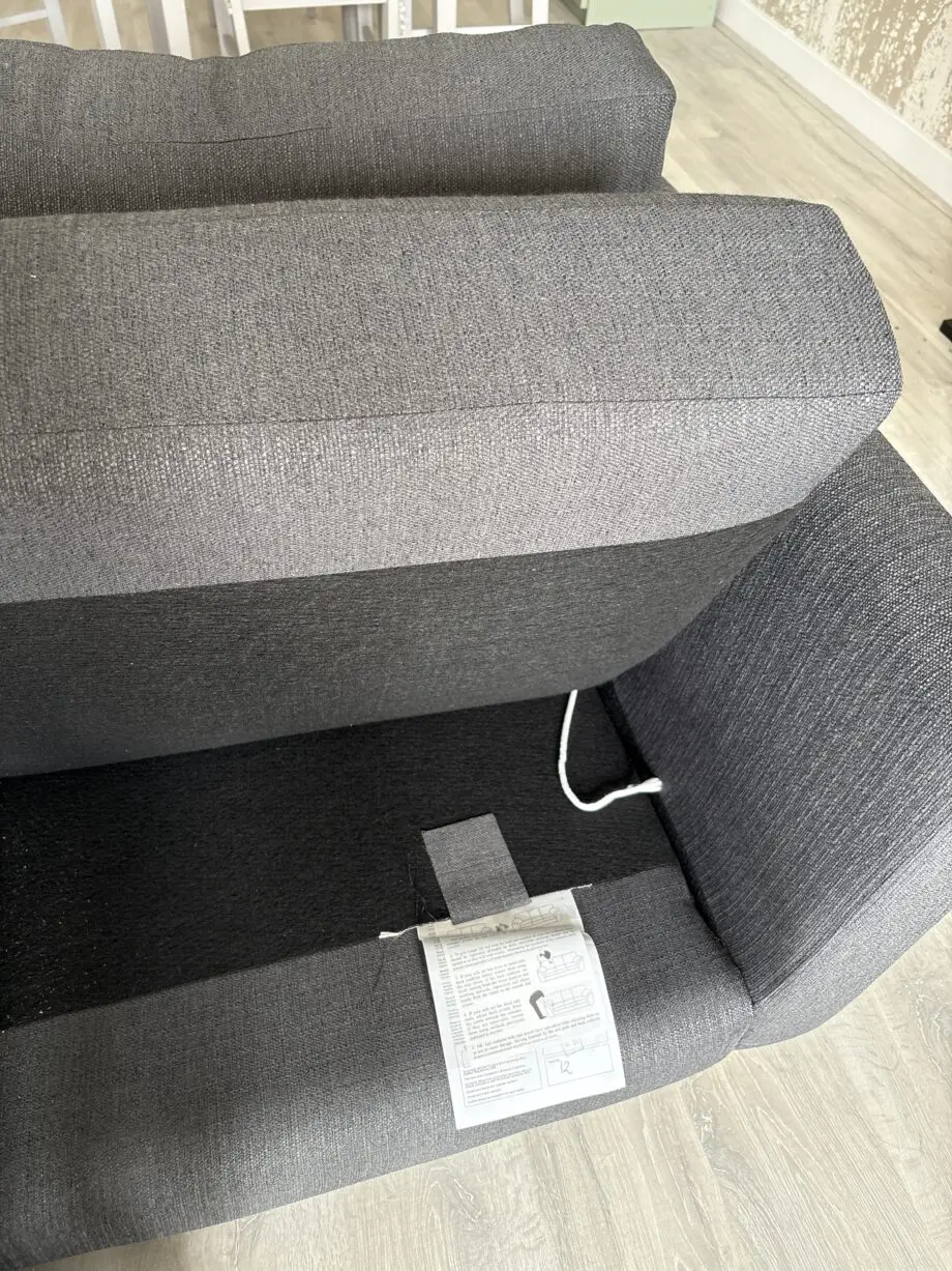 Evie left hand corner sofa in charcoal fabric