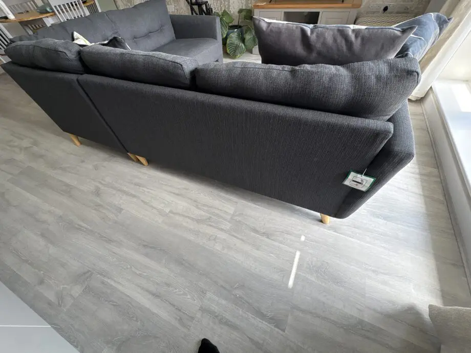 Evie left hand corner sofa in charcoal fabric